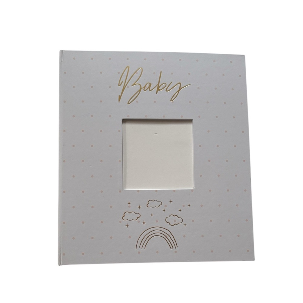 Baby Journal |White & Gold Rainbow Clouds Design Mother To Be Pregnancy Baby NWT